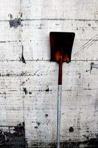 shovel laying on the ground