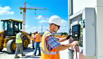 man working on electrical box