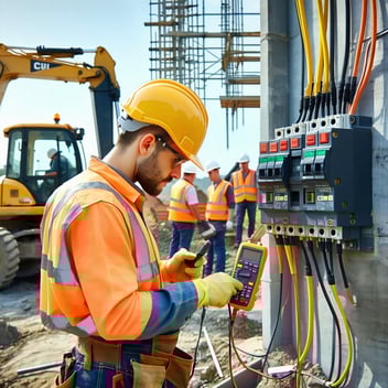 man working on electrical box