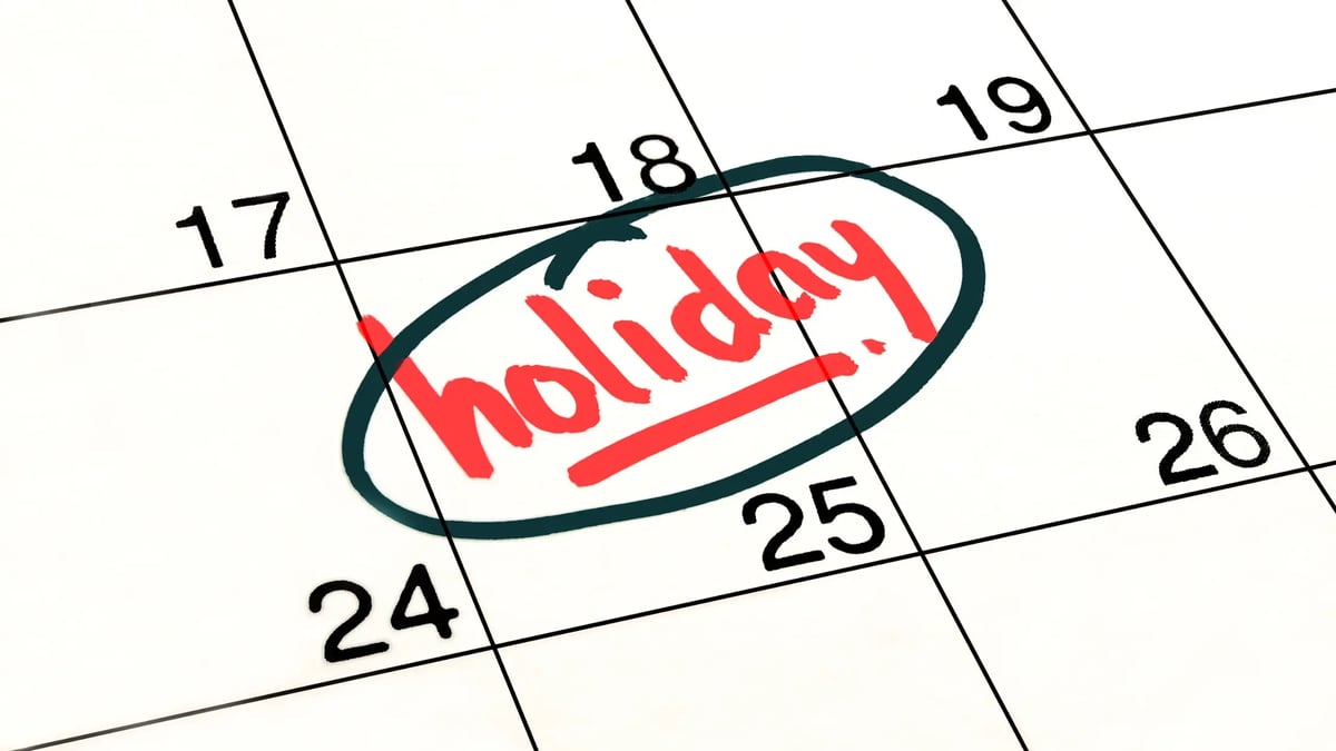 holiday circled on the calendar