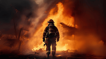 worker in fire safety