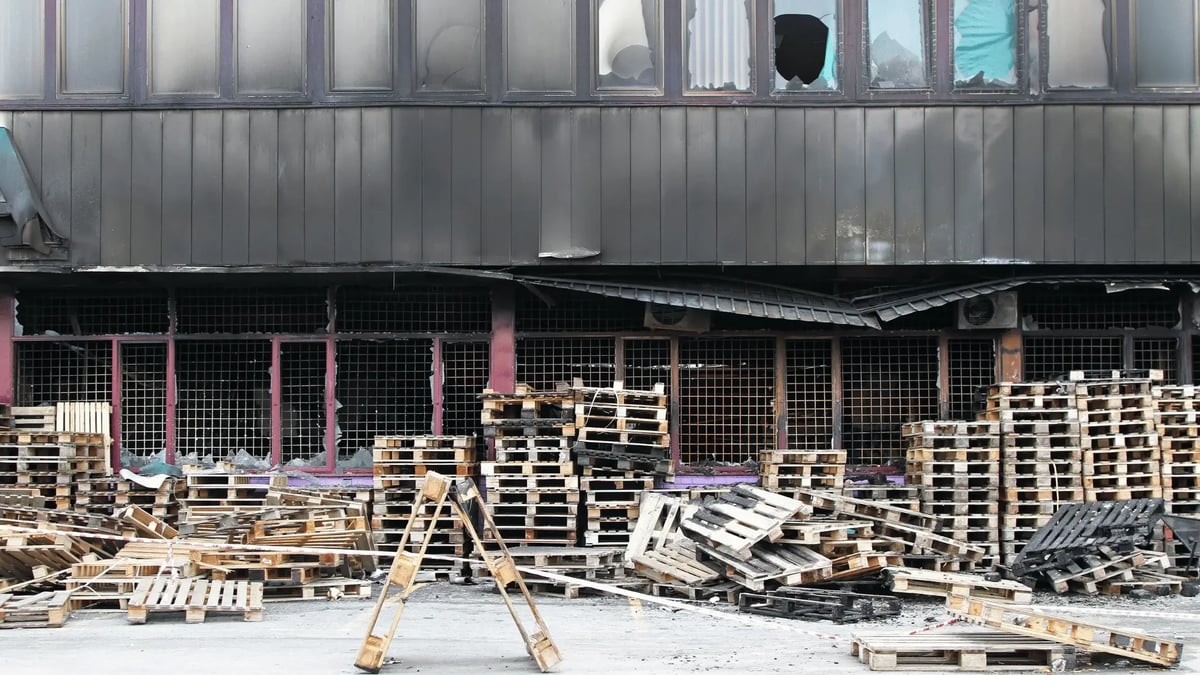 fire at a warehouse
