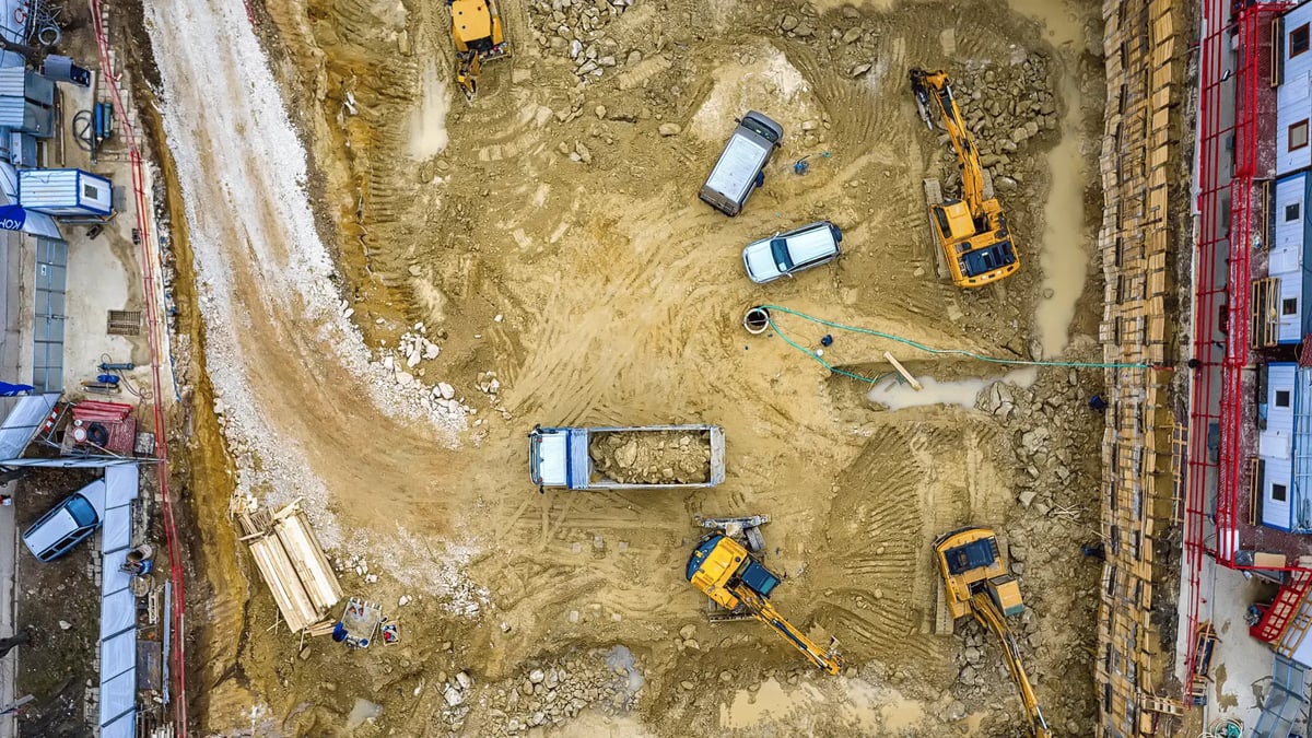 vehicles on a construction site