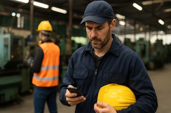 worker on phone