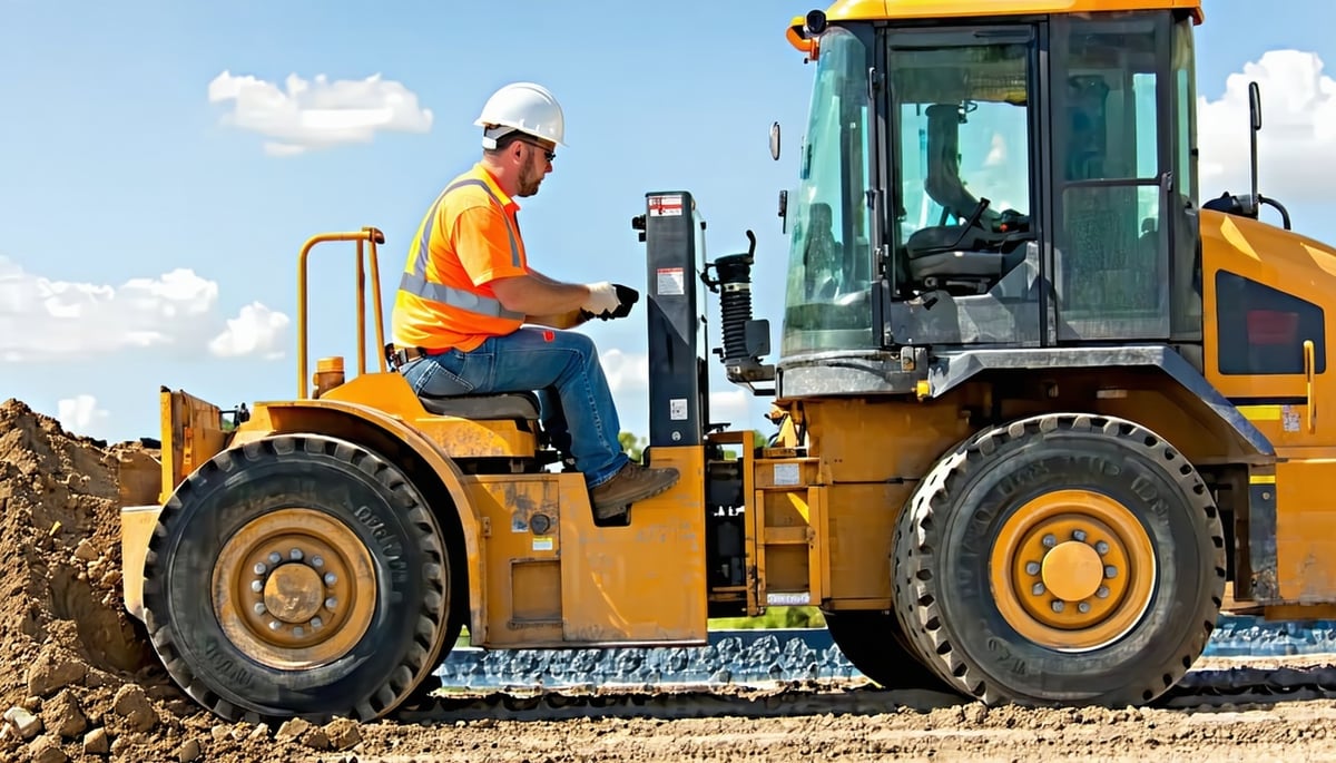 man driving a powered truck