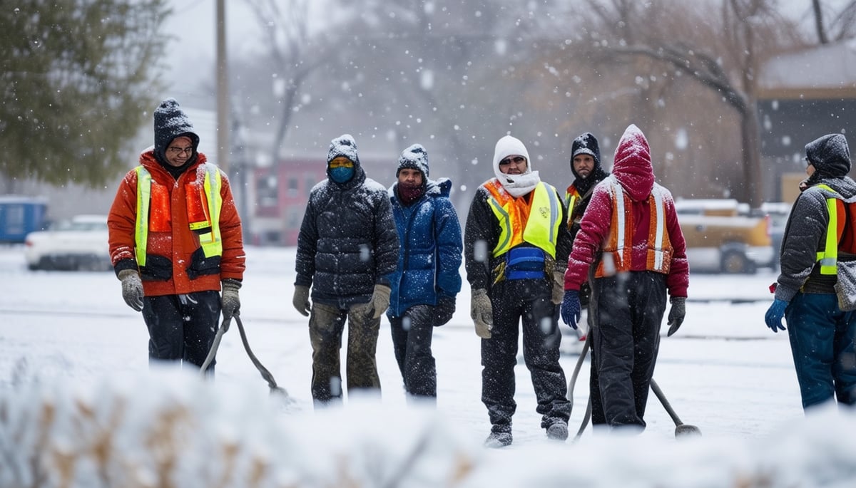 workers working in cold weather