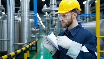 employee reviewing haz comm