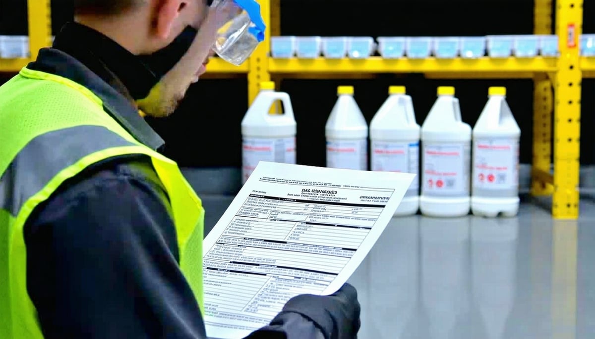 employee reviewing hazard communication standard
