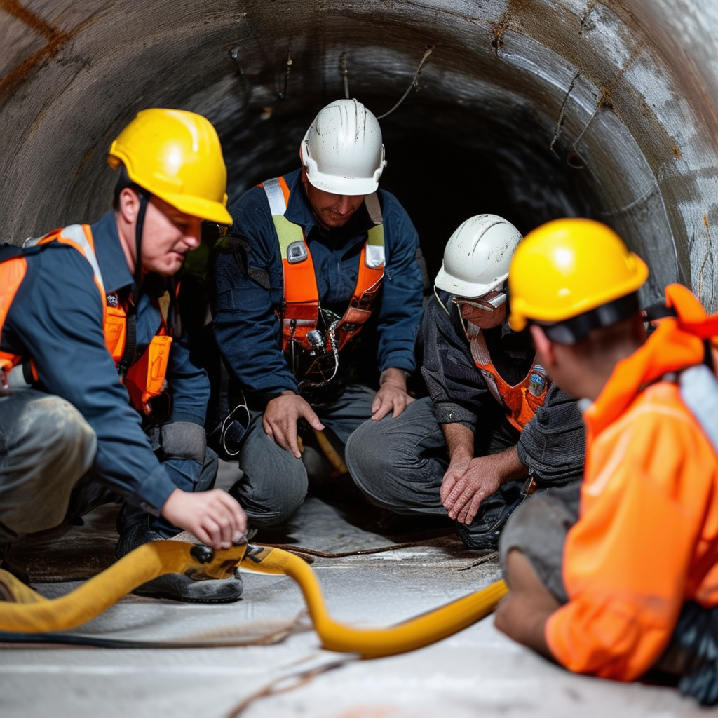 crew working in a confined space