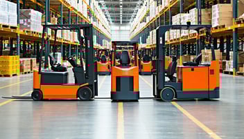 warehouse of powered industrial trucks