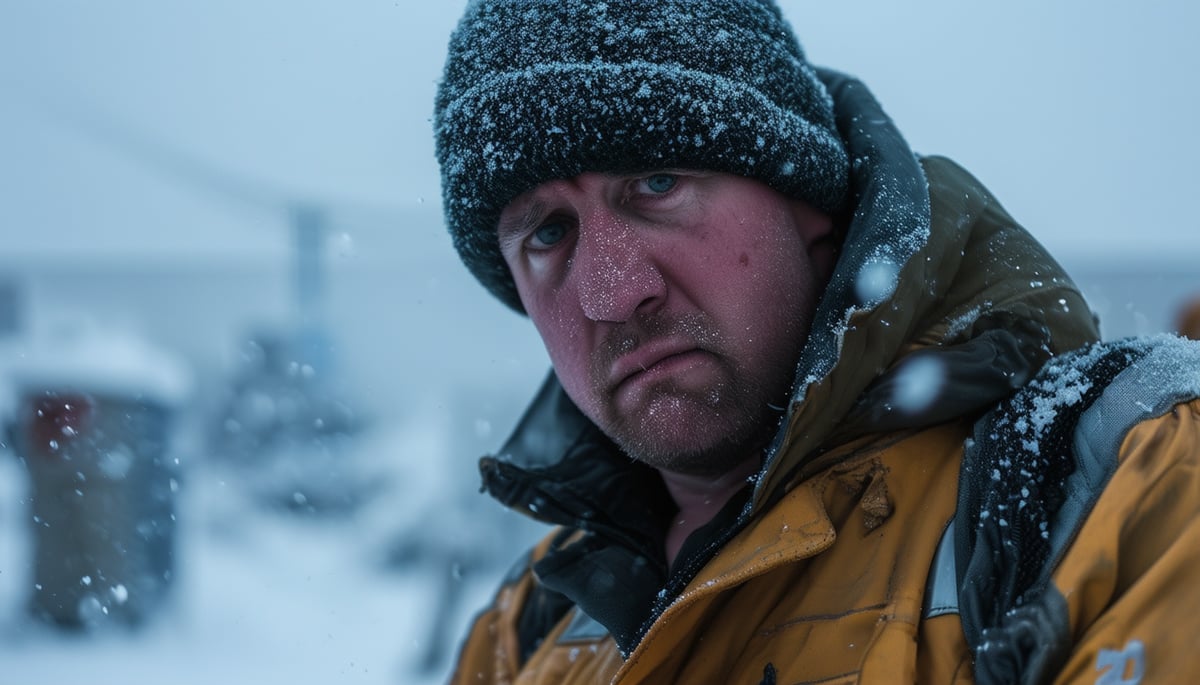 man working in the cold