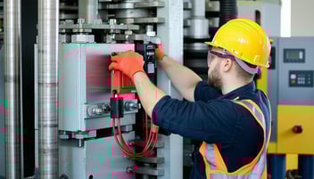 man using lockout tagout procedures