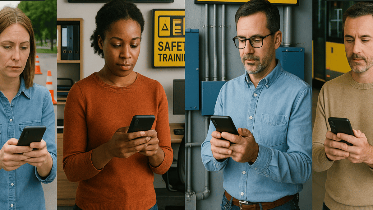 workers on phone