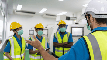 workers talking about safety