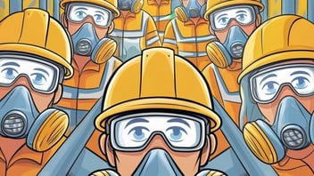 cartoon workers working in a confined space