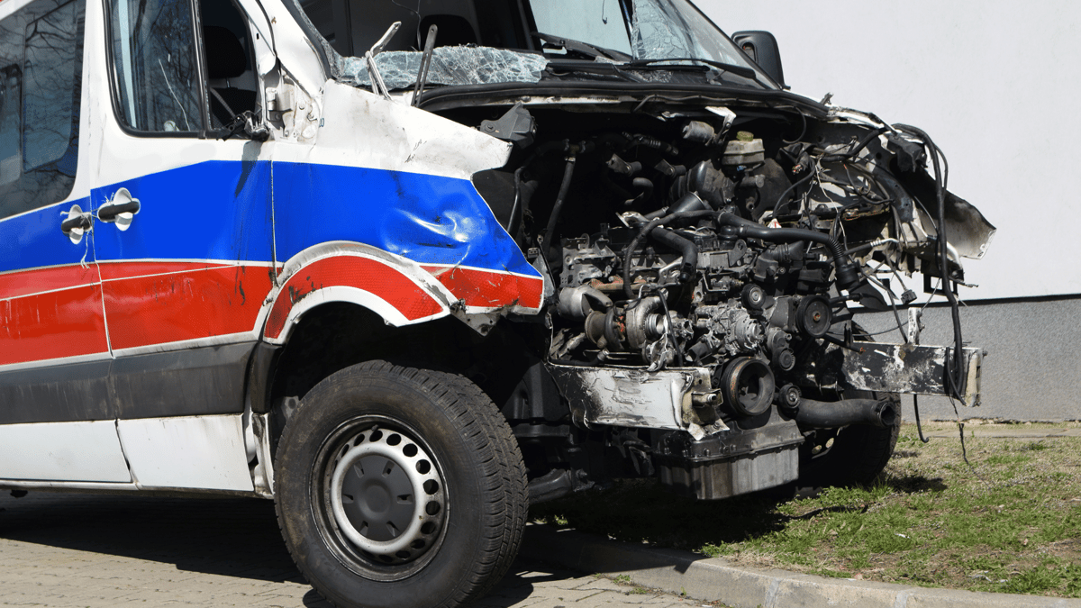 company truck after an accident