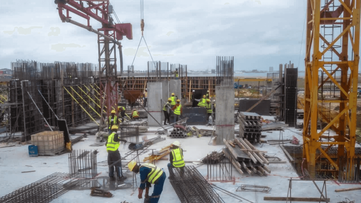 construction workers working on site