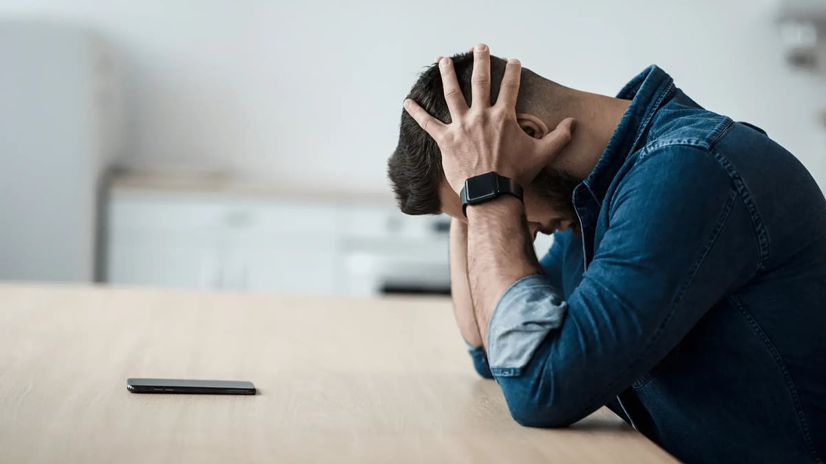 man stressed out from work mental load