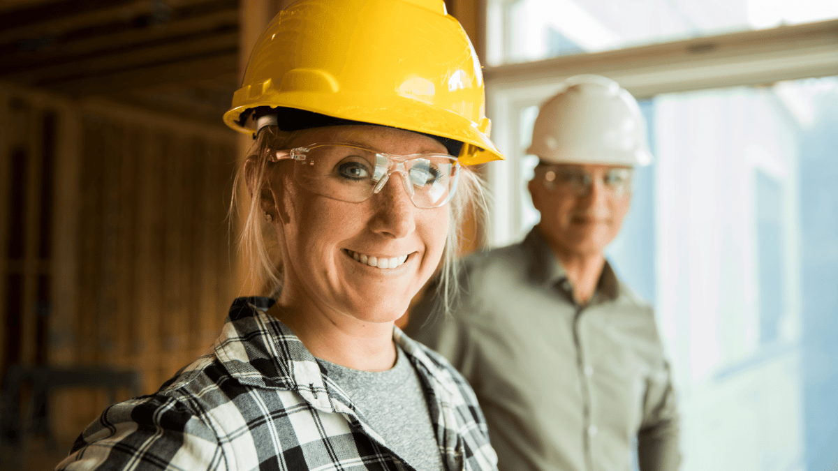 woman working on a construction site