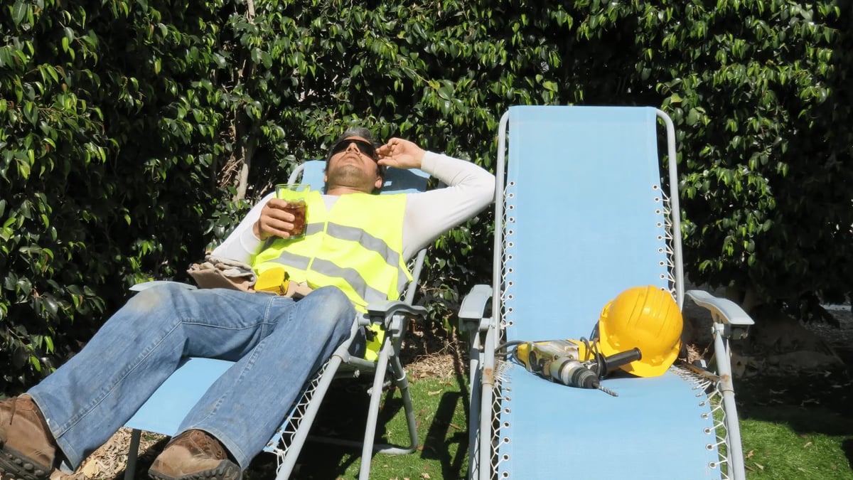 worker taking a rest