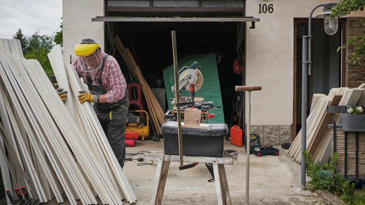 worker using equipment alone