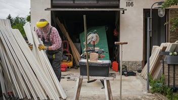 worker using equipment alone