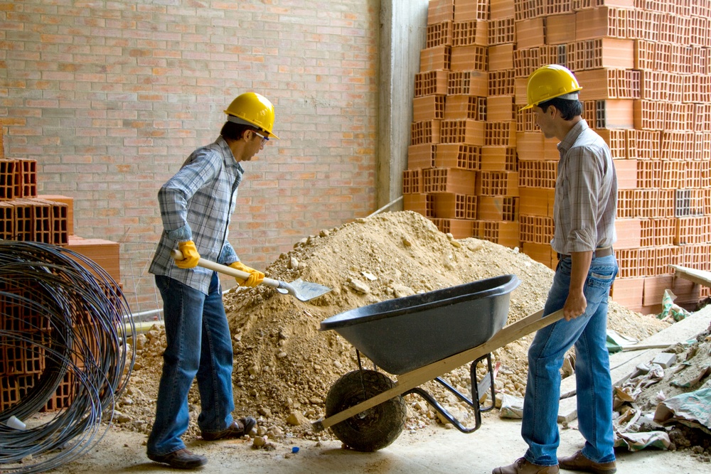 two men working on a construction site