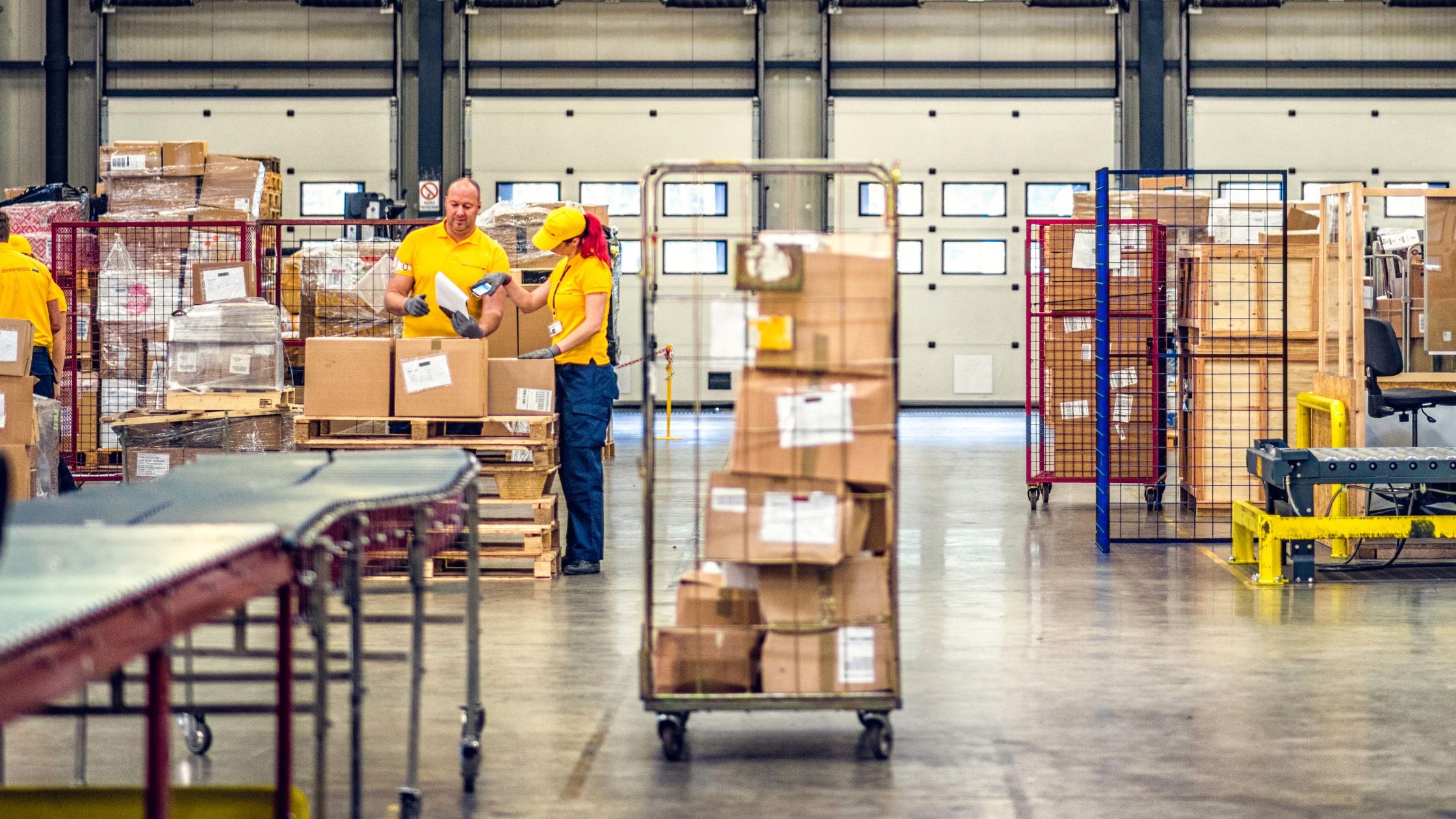 employees working together at warehouse